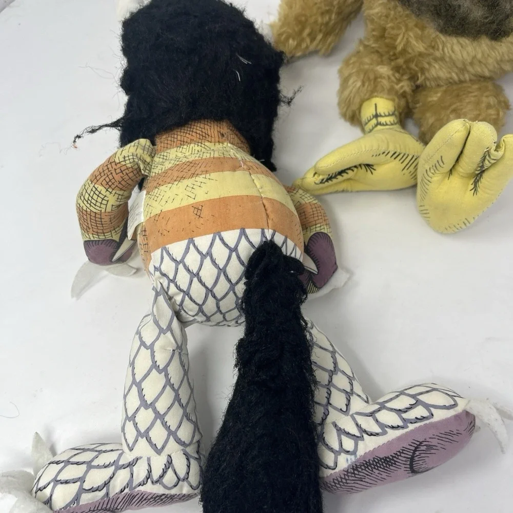 Vintage 1980 Where The Wild Things Are Sipi Moishe Plush Monsters Lot Of 2